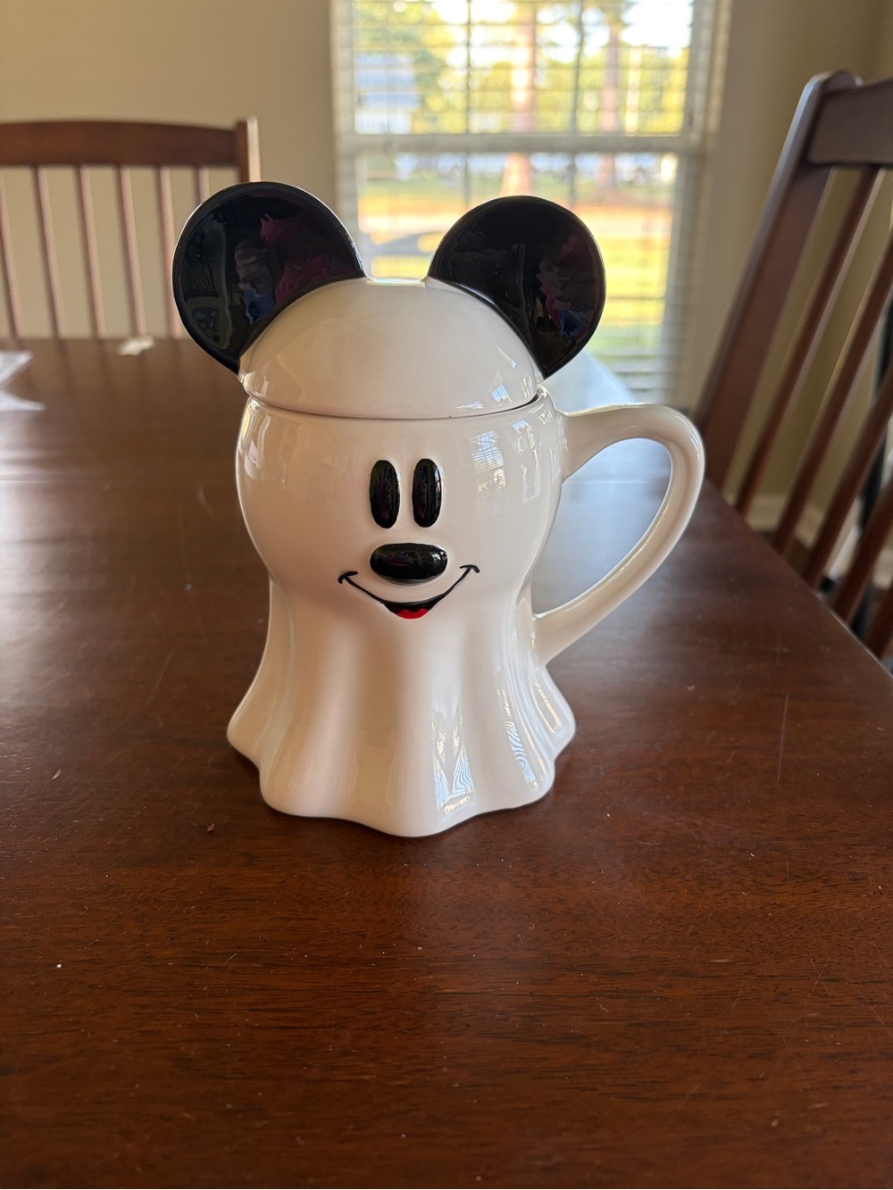 Mickey Mouse Ghost Mug with lid.